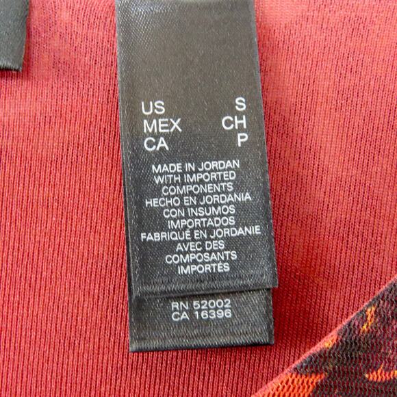 Axcess Y2K Orange Red Retro Floral Paisley Butterfly Babydoll Blouse Small - Picture 5 of 6